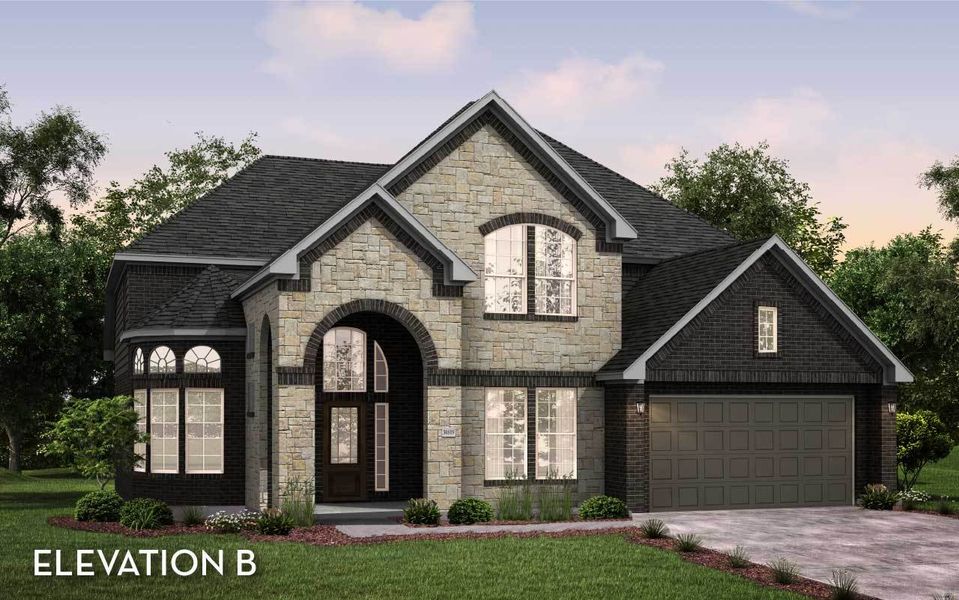 Representative exterior photo of a completed home built from the Sausalito by CastleRock Communities in Horizon Lakes, McLendon-Chisholm, TX (Image 2). Representative exterior photo of a completed home built from the Sausalito by CastleRock Communities in Horizon Lakes, McLendon-Chisholm, TX (Image 2).