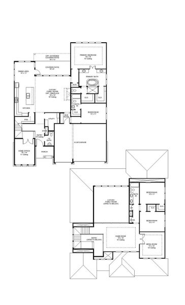 2D floor plan layout of this home in Easton Park 60', Austin, TX (Image 4).