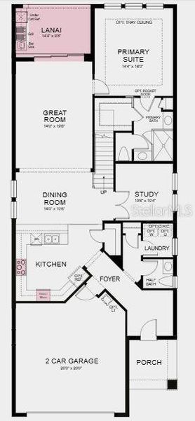 Structural options added include: gourmet kitchen, pocket sliding glass door to lanai, 8ft doors throughout, pocket door from primary suite to primary bath, outdoor kitchen rough-in plumbing.