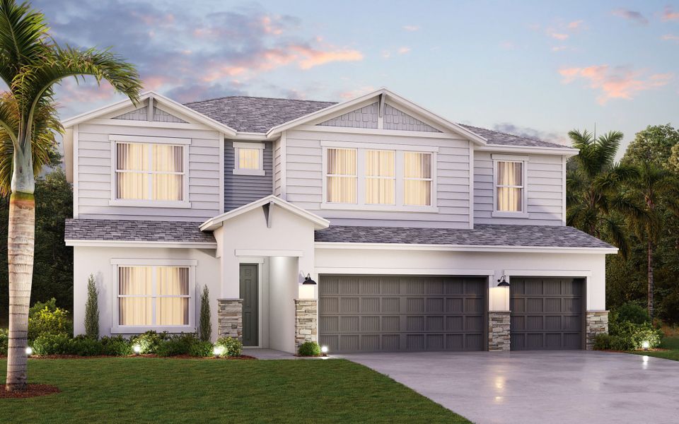 Representative exterior photo of a completed home built from the Dorsett by Cardel Homes in Fieldstone, Plant City, FL (Image 6).