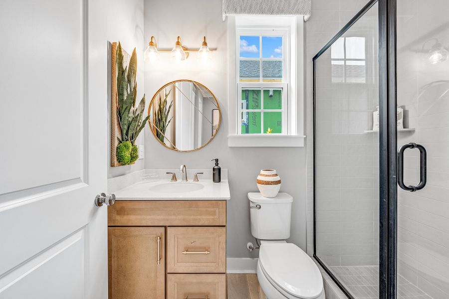 Representative furnished interior of a home built from the Anfield by Fischer Homes in The Villas at Longleaf Park, a Watersound Origins® community, Inlet Beach (Image 27).