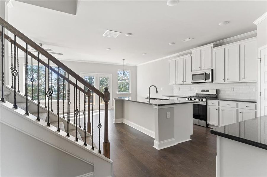 Furnished interior view inside a new home in Stratford Square, Lawrenceville (Image 5). Furnished interior view inside a new home in Stratford Square, Lawrenceville (Image 5).