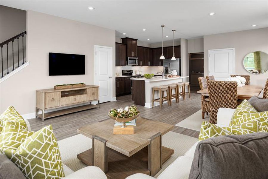 Representative furnished interior of a home built from the Biscayne by Ryan Homes in Cedar Landings Townhomes, Leesburg (Image 6). Representative furnished interior of a home built from the Biscayne by Ryan Homes in Cedar Landings Townhomes, Leesburg (Image 6).