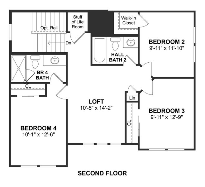 2D floor plan layout for the Kiel II by K. Hovnanian® Homes in Heritage Ranch, Sherman, TX (Image 5).