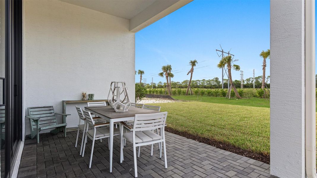 Exterior details and patio area of a home in PGA Village Verano, Port St. Lucie (Image 24). Exterior details and patio area of a home in PGA Village Verano, Port St. Lucie (Image 24).