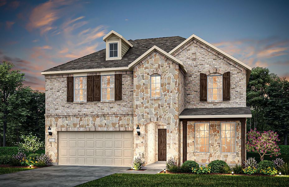 The Sweetwater, a two-story home with 2-car garage, shown with Home Exterior 37