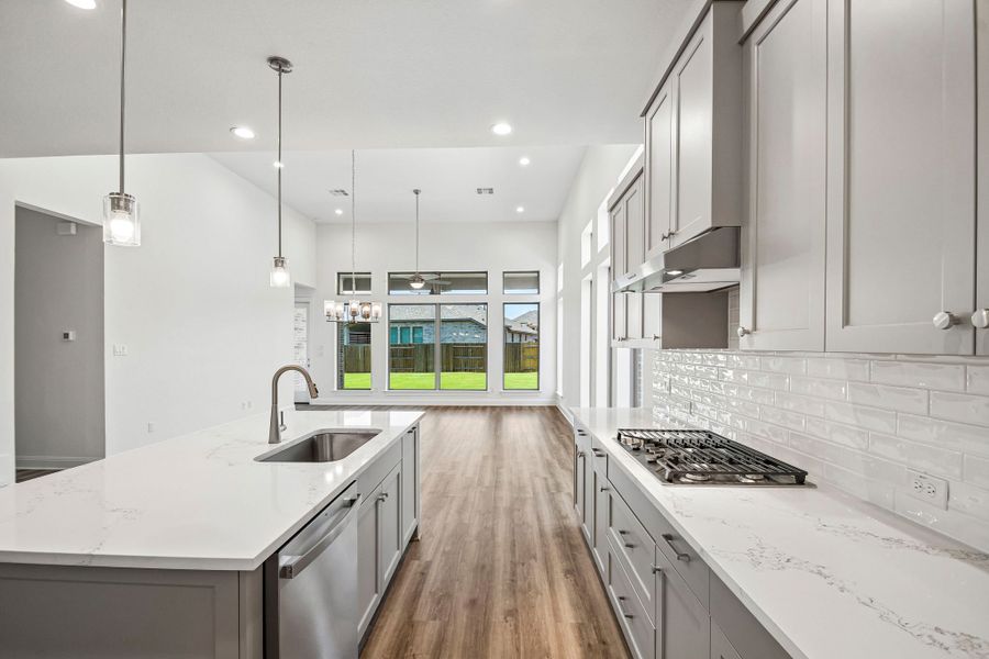 Furnished interior view inside a new home in 6 Creeks, Kyle (Image 7).
