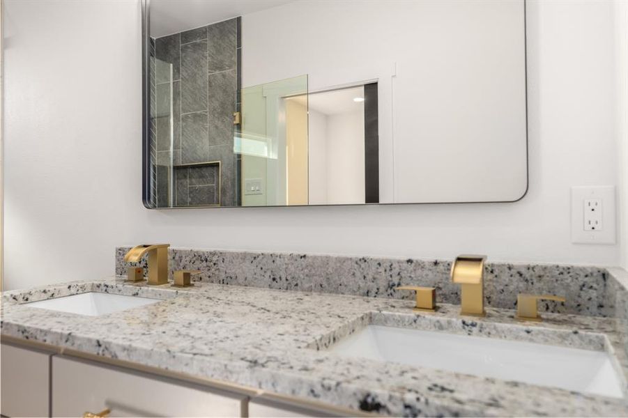 Bathroom with dual sinks Bathroom with dual sinks