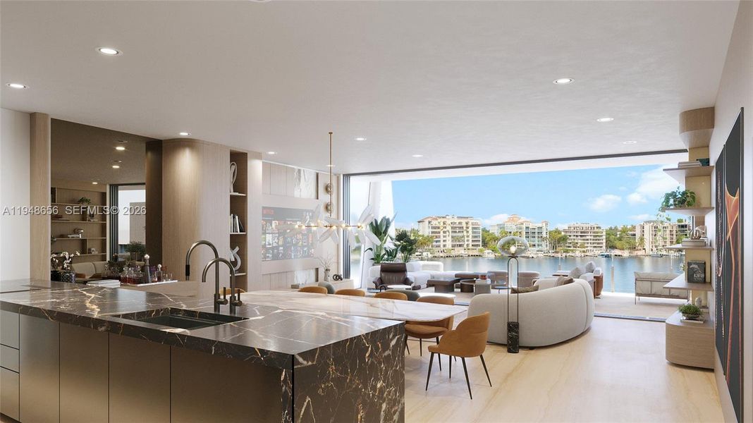 Furnished interior view inside a new home in , Miami (Image 8).