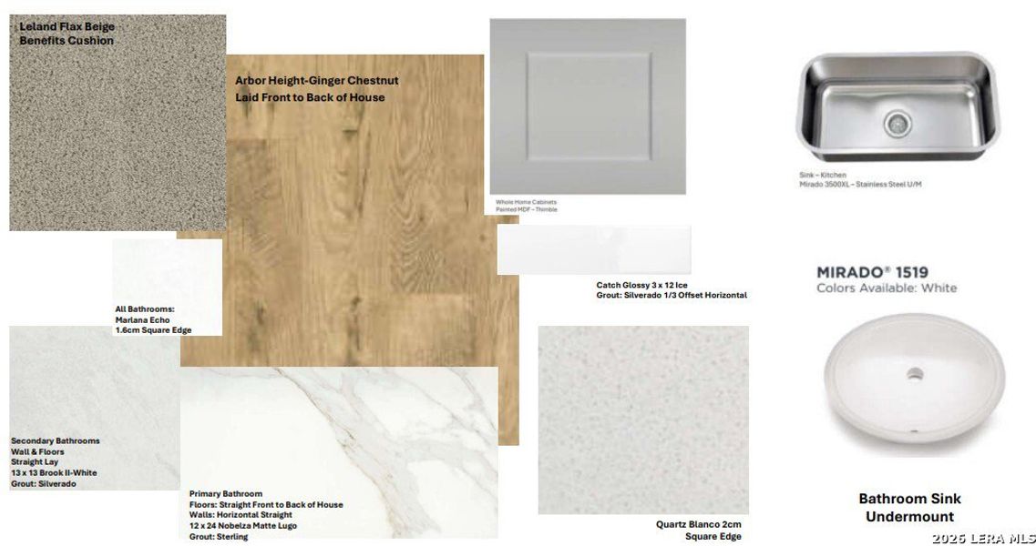 Sample of building materials used in homes in The Parklands, Schertz (Image 4).