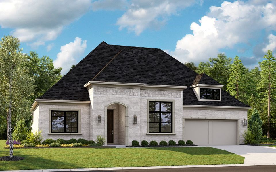 Representative exterior photo of a completed home built from the 5511 by Tradition Homes in Mustang Lakes, McKinney, TX (Image 18).