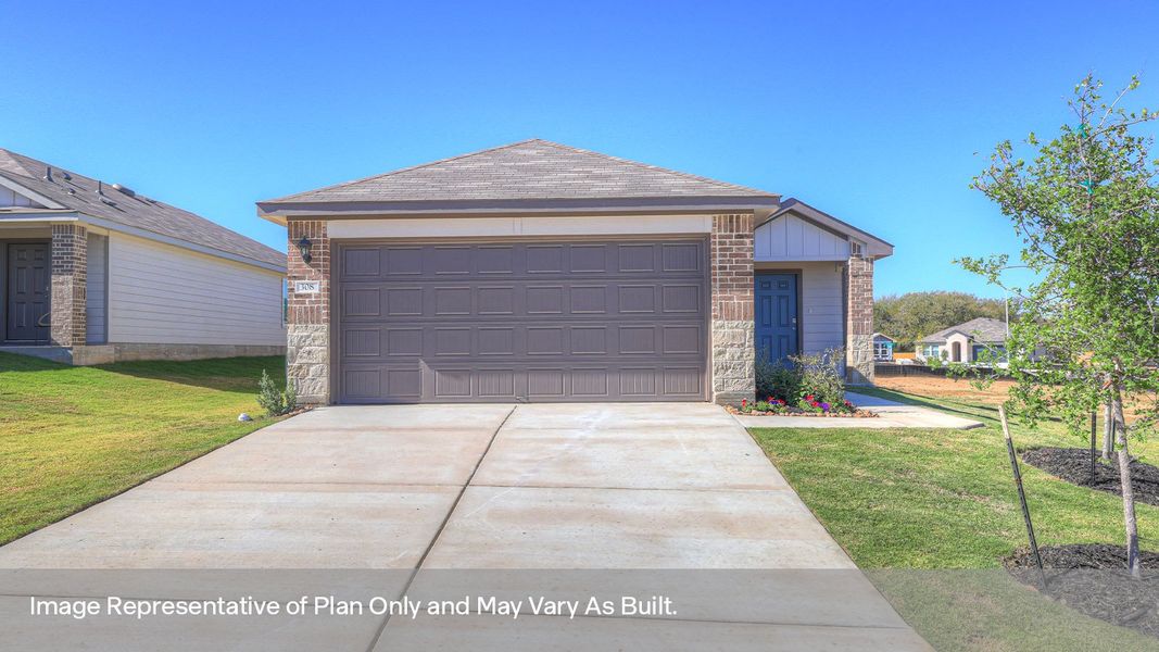 Representative exterior photo of a completed home built from the The Atlanta by D.R. Horton in Lantana, Lockhart, TX (Image 2). Representative exterior photo of a completed home built from the The Atlanta by D.R. Horton in Lantana, Lockhart, TX (Image 2).