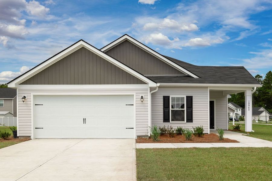 Representative exterior photo of a completed home built from the The Loblolly by Smith Family Homes in Heritage at New Riverside, Bluffton, SC (Image 1).