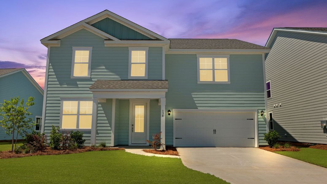 Front exterior of a new home in Sheep Island, Summerville, SC, highlighting curb appeal (Image 1).