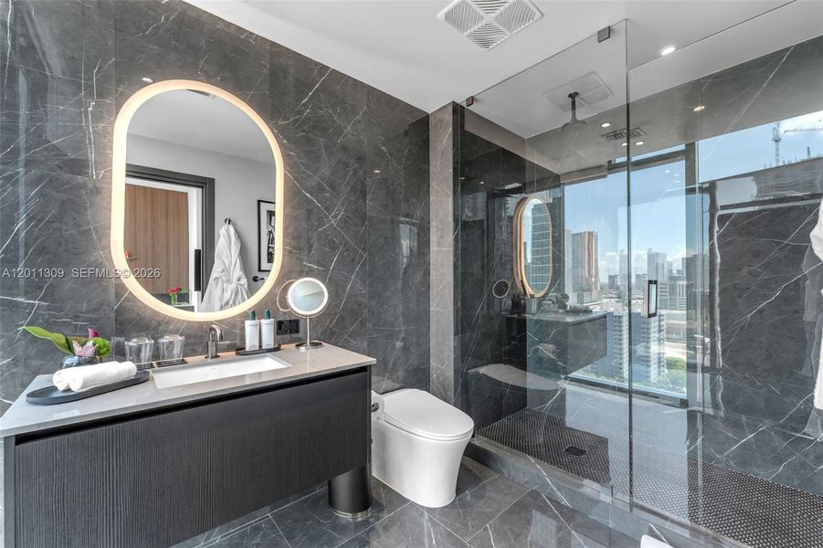 Furnished interior view inside a new home in , Miami (Image 42).