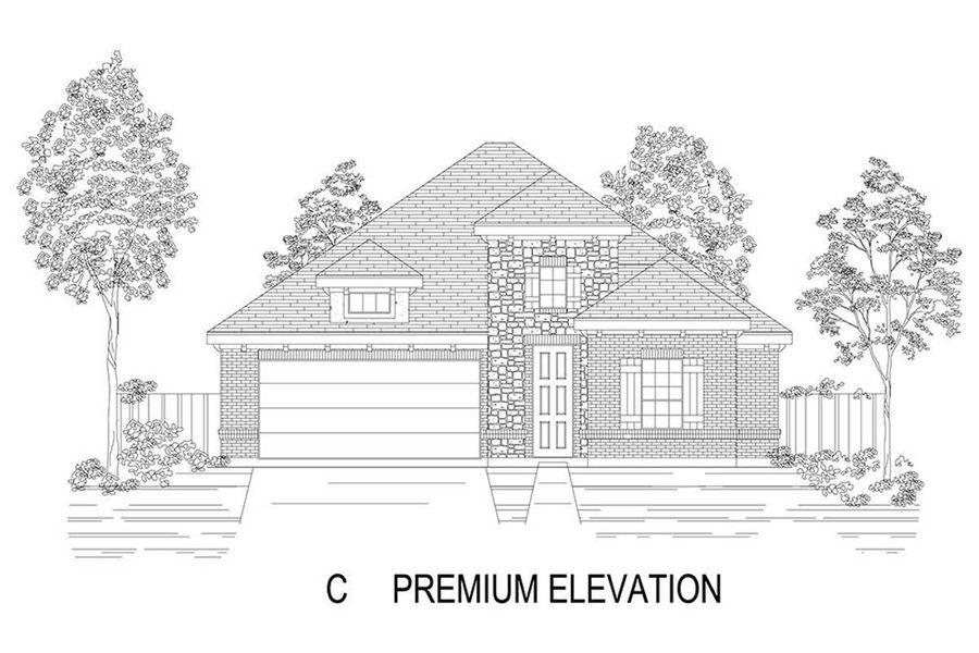 Representative rendering of the exterior for the Edgewater F by First Texas Homes (Image 6). Representative rendering of the exterior for the Edgewater F by First Texas Homes (Image 6).
