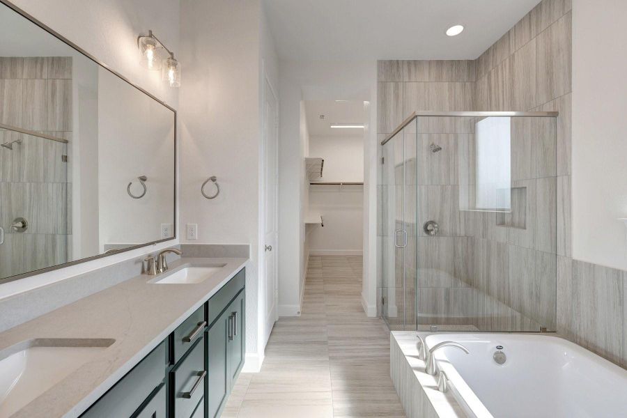 Furnished interior view inside a new home in Prairieland Village - Grove Collection, Cypress (Image 18).