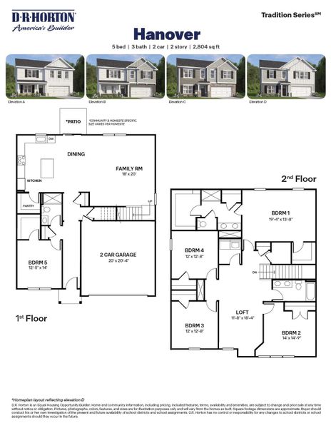 2D floor plan layout for the HANOVER by D.R. Horton in The Grove at Matthews Landing, Fuquay Varina, NC (Image 3). 2D floor plan layout for the HANOVER by D.R. Horton in The Grove at Matthews Landing, Fuquay Varina, NC (Image 3).