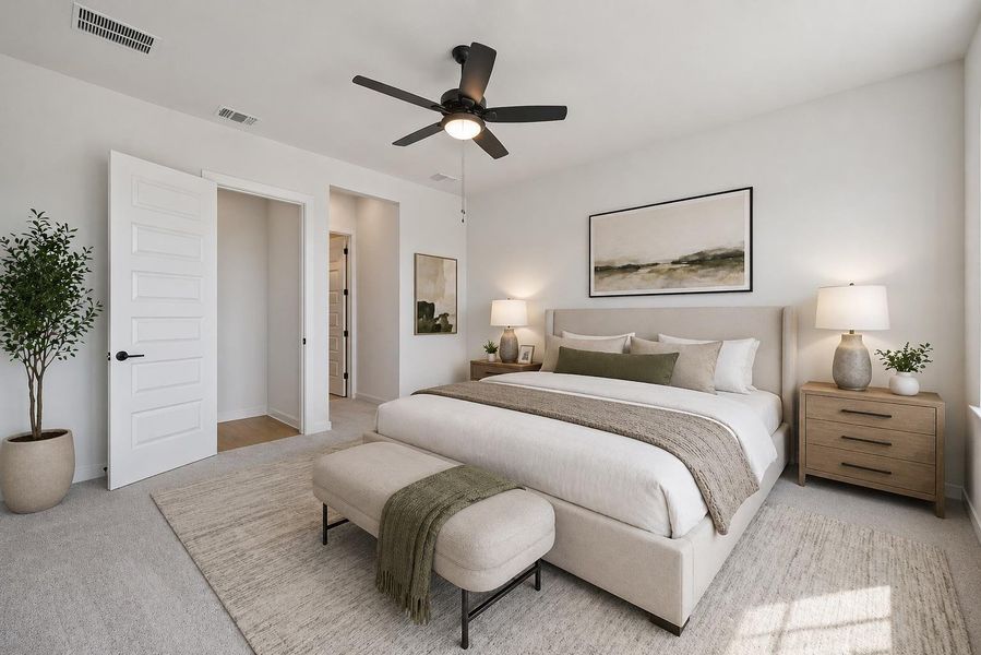 Furnished interior view inside a new home in , Buda (Image 14).