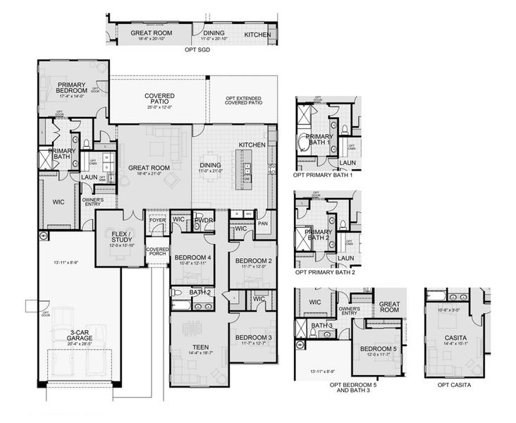 2D floor plan layout for the 3010 by Homes by Towne in Salero, Laveen, AZ (Image 3).