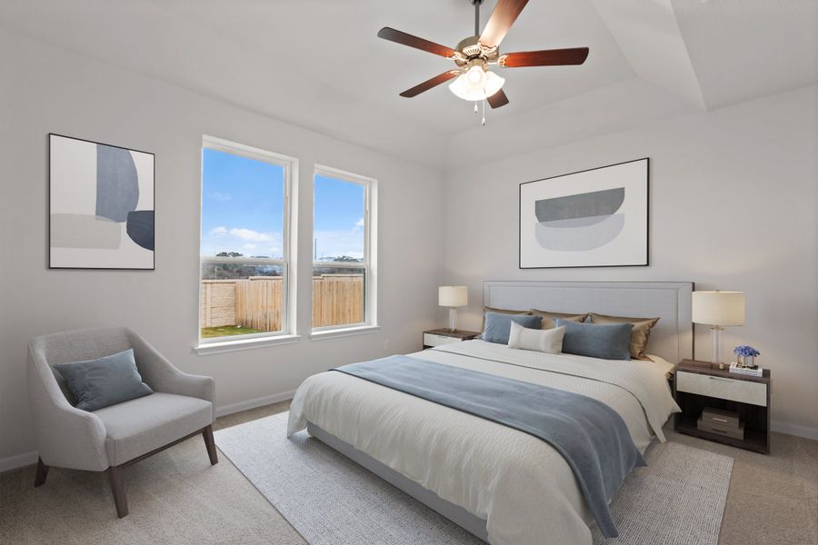 Representative furnished interior of a home built from the Emory by Beazer Homes in Hunter's Ranch, San Antonio (Image 7). Representative furnished interior of a home built from the Emory by Beazer Homes in Hunter's Ranch, San Antonio (Image 7).