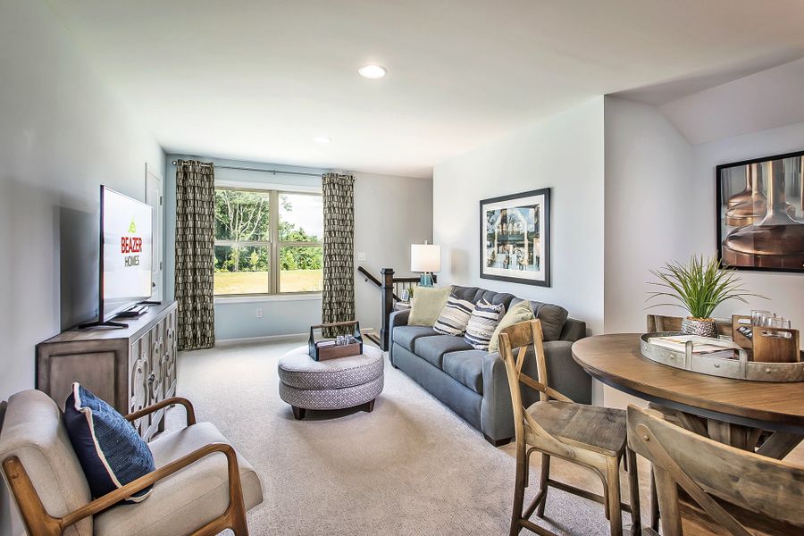 Representative furnished interior of a home built from the Plan by Beazer Homes in Gatherings® at GreenHouse: Greenhouse - 40' Active Adult, Marietta (Image 8). Representative furnished interior of a home built from the Plan by Beazer Homes in Gatherings® at GreenHouse: Greenhouse - 40' Active Adult, Marietta (Image 8).