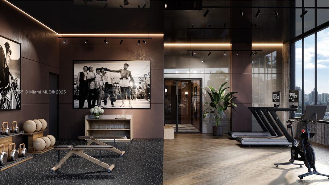 Furnished interior view inside a new home in The Rider Wynwood, Miami (Image 10).