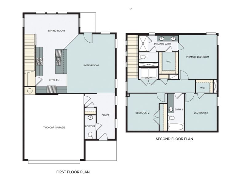2D floor plan layout of this home in Clear Creek, Round Rock, TX (Image 1). 2D floor plan layout of this home in Clear Creek, Round Rock, TX (Image 1).
