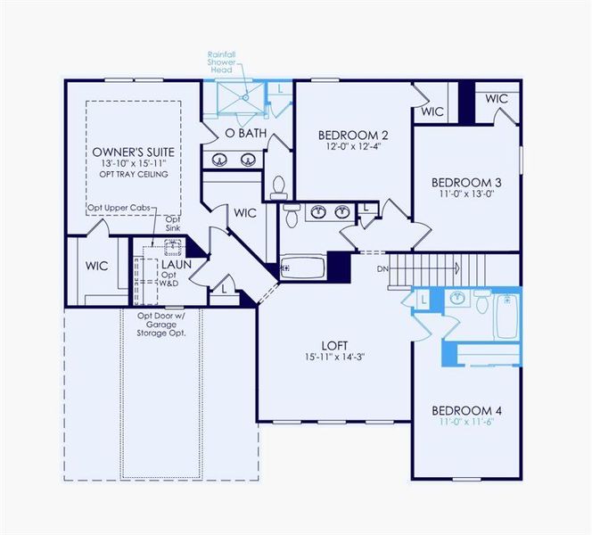 2D floor plan layout of this home in Sierra Creek, Hoschton, GA (Image 6).