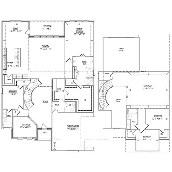2D floor plan layout for the The Milan by Lillian Custom Homes in Ten Mile Creek, DeSoto, TX (Image 5). 2D floor plan layout for the The Milan by Lillian Custom Homes in Ten Mile Creek, DeSoto, TX (Image 5).
