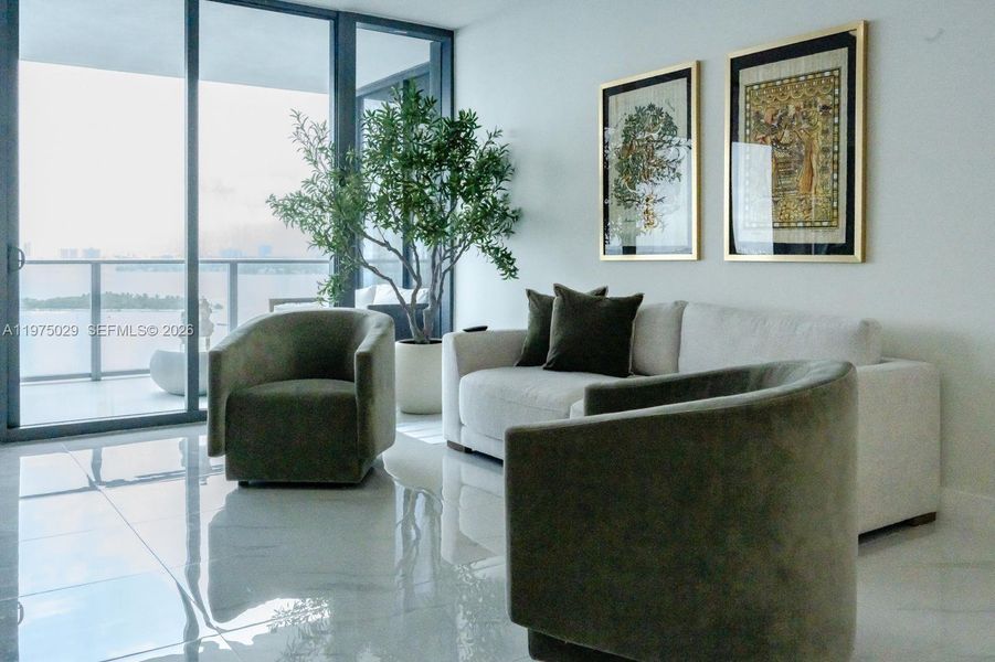 Furnished interior view inside a new home in , Miami (Image 35).