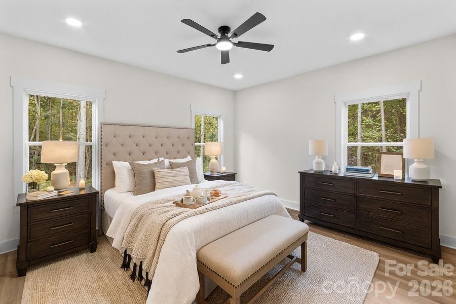 First floor main Bedroom with his & her walk in Closets. First floor main Bedroom with his & her walk in Closets.