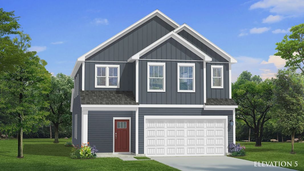 Representative exterior photo of a completed home built from the Mint by DRB Homes in Pleasant Falls, Moore, SC (Image 24).