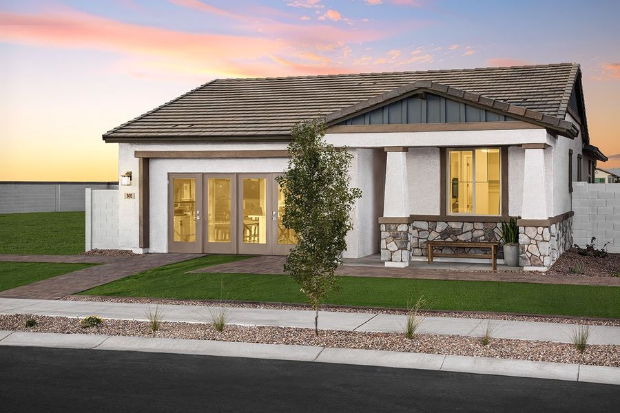 Representative exterior details of a home built from the 3503 by Risewell Homes in North Creek, Queen Creek (Image 3).