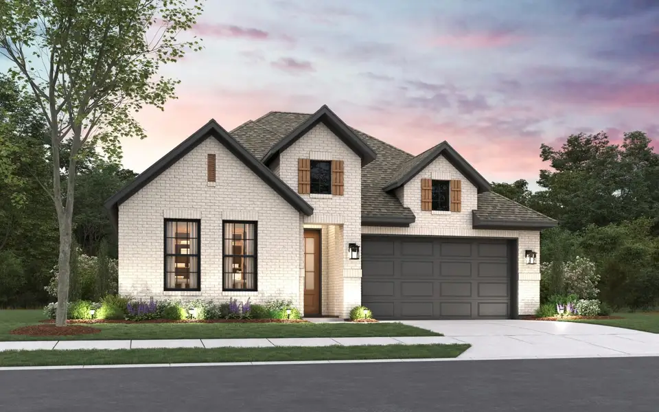 Representative exterior photo of a completed home built from the Trenton by Cambridge Homes in Ribbonwood, Aubrey, TX (Image 1). Representative exterior photo of a completed home built from the Trenton by Cambridge Homes in Ribbonwood, Aubrey, TX (Image 1).