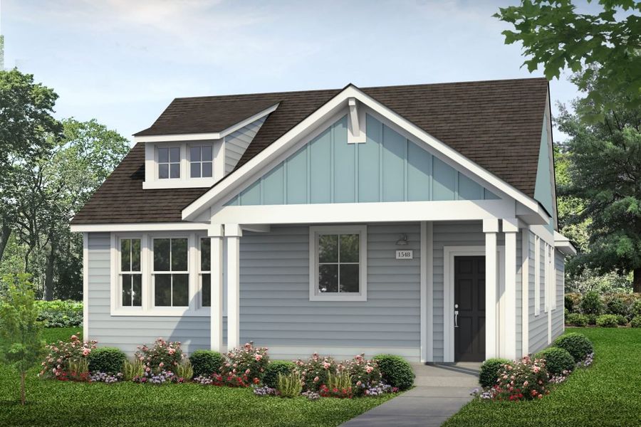 Representative exterior photo of a completed home built from the Harvest Ridge 1548 by Brohn Homes in Harvest Ridge, Elgin, TX (Image 3).