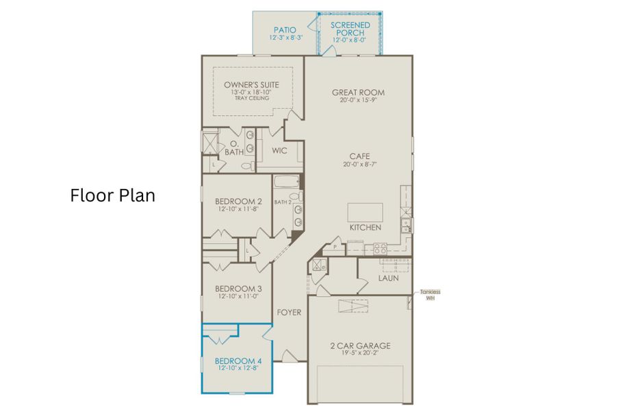 2D floor plan layout of this home in Exchange at 401, Raleigh, NC (Image 6).