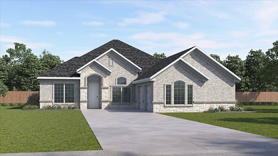 Representative exterior photo of a completed home built from the Cedar Park by D.R. Horton in Peachtree Meadows, Rockwall, TX (Image 4). Representative exterior photo of a completed home built from the Cedar Park by D.R. Horton in Peachtree Meadows, Rockwall, TX (Image 4).