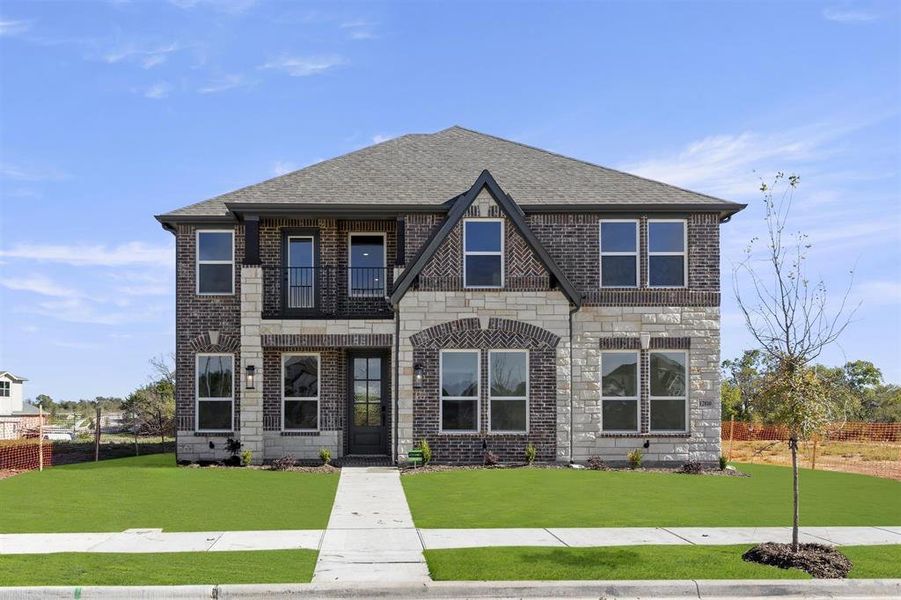 Front exterior of a new home in Trails at Cottonwood Creek, Rowlett, TX, highlighting curb appeal (Image 16).