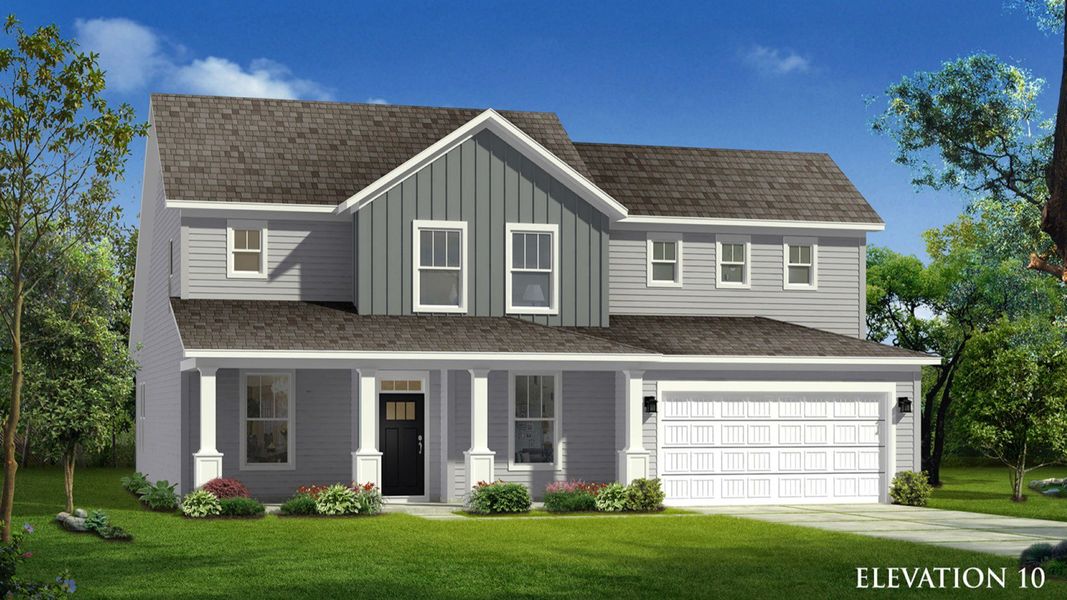 Representative exterior photo of a completed home built from the Kendrick by DRB Homes in Kayfield at Midway, Anderson, SC (Image 21).