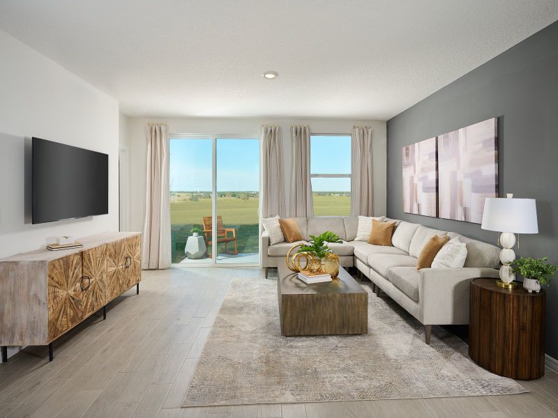 Great room of the Yellowstone model at Benton Hills.