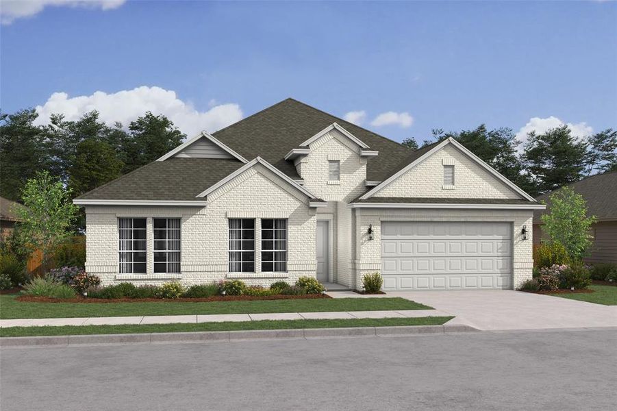Front exterior of a new home in Wellington, Haslet, TX, highlighting curb appeal (Image 1). Front exterior of a new home in Wellington, Haslet, TX, highlighting curb appeal (Image 1).