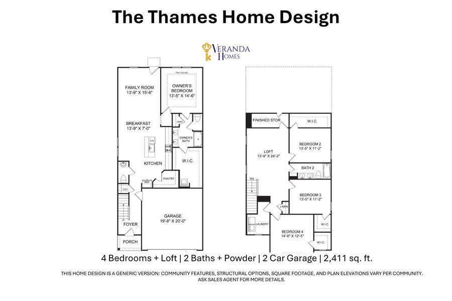 2D floor plan layout for the Thames by Veranda Homes in Foxbank, Gray Court, SC (Image 5). 2D floor plan layout for the Thames by Veranda Homes in Foxbank, Gray Court, SC (Image 5).