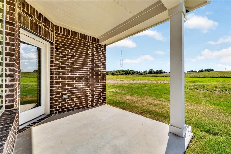 Exterior details and patio area of a home in The Ranches at Valley View, Springtown (Image 3).