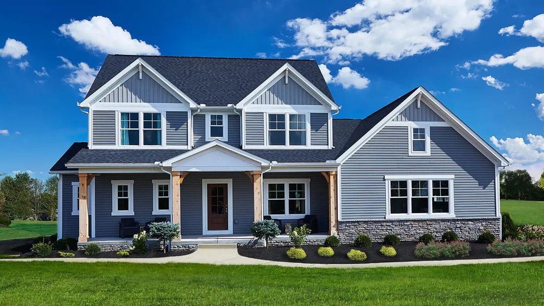 Front exterior of a new home in , Ridgeville, SC, highlighting curb appeal (Image 1).
