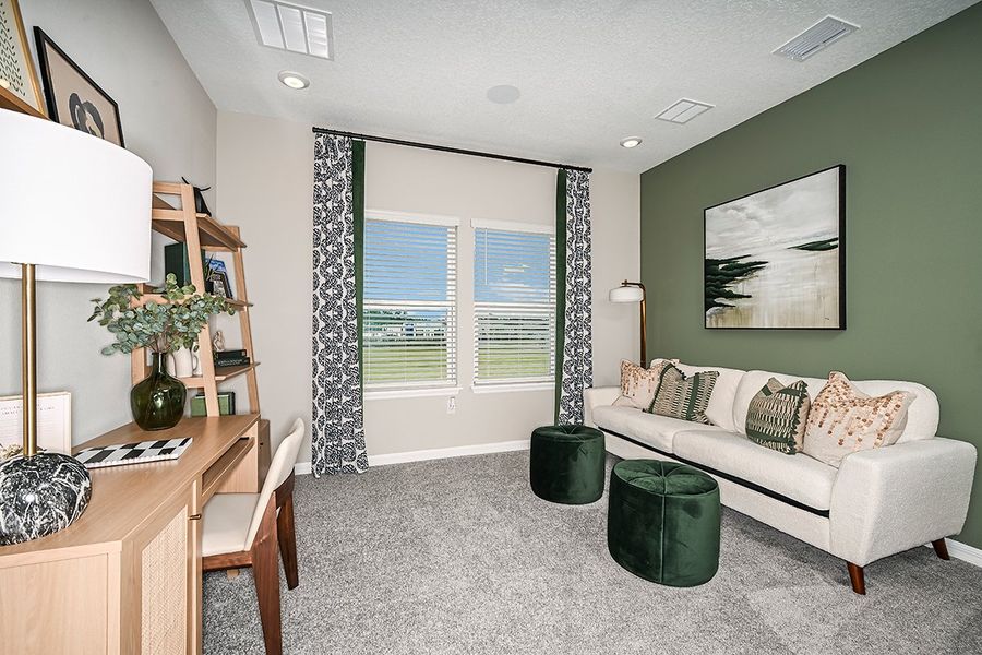 Furnished interior view inside a new home in Cherry Elm at SilverLeaf, St. Augustine (Image 6). Furnished interior view inside a new home in Cherry Elm at SilverLeaf, St. Augustine (Image 6).