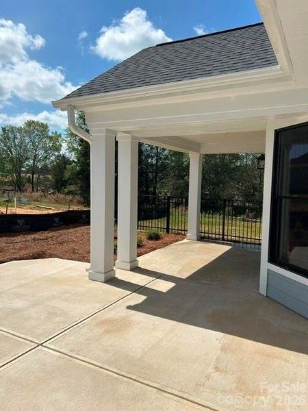 Exterior details and patio area of a home in The Courtyards at Hodges Farm, Charlotte (Image 3). Exterior details and patio area of a home in The Courtyards at Hodges Farm, Charlotte (Image 3).