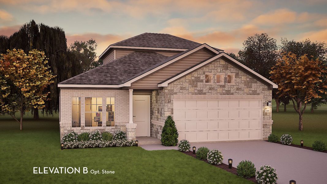 Representative exterior photo of a completed home built from the Brazos by CastleRock Communities in Lone Oak, San Antonio, TX (Image 4).