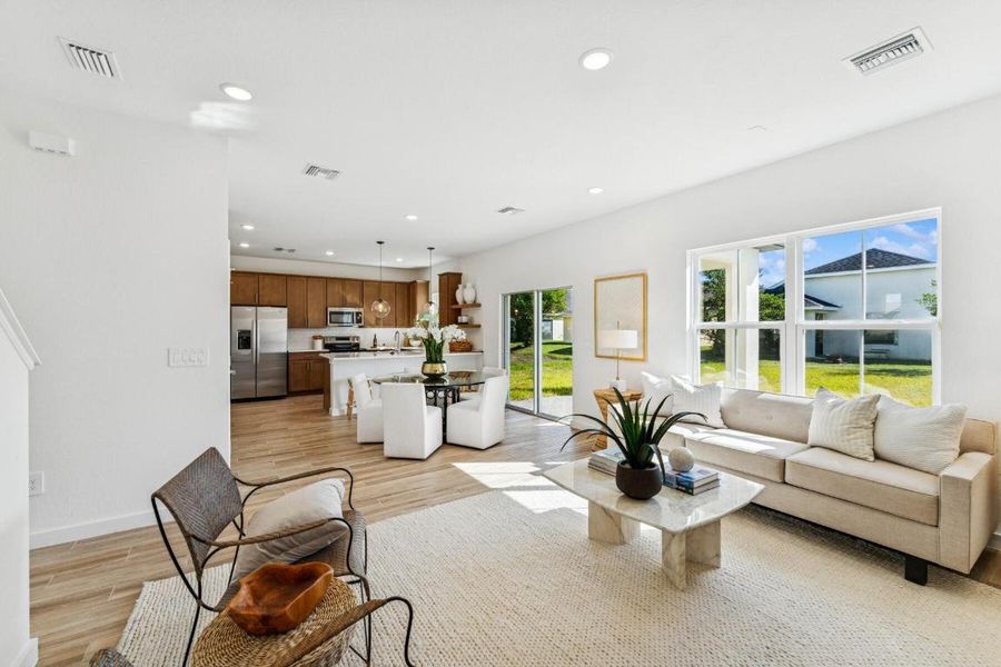 Kitchen, Dining Area & Great Room