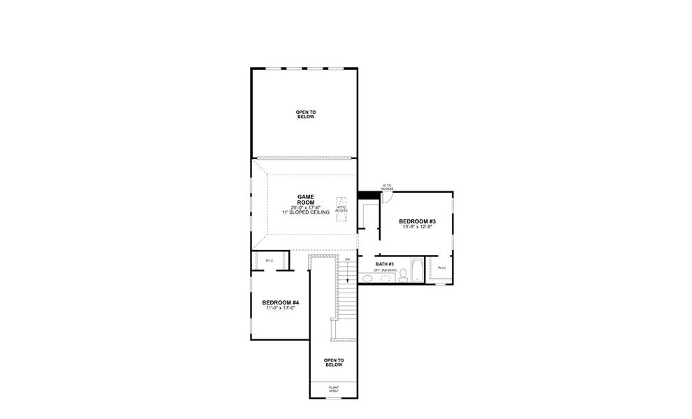 2D floor plan layout of this home in Lily Creek at Sutton Fields, Aubrey, TX (Image 4).